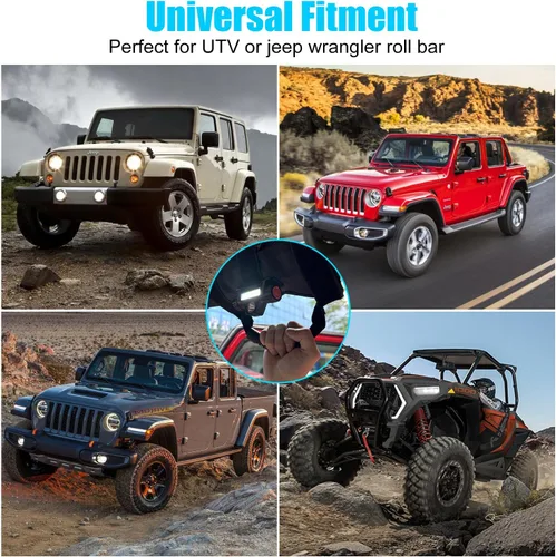 Vista 8 de SUNPIE Asas de agarre con luces iluminadas, barra enrollable para jaula redonda de barra enrollable compatible con Jeep Wrangler y Jeep Gladiator