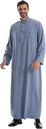 Vista 10 de Ropa musulmana para hombre, bata de caftán duradera, vestido largo de Dubai, ropa étnica, 1 bata suave