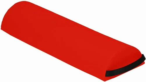 Vista 4 de Mesa de masaje de lujo de gran tamaño de 6 pulgadas de diámetro, media almohada de 25 pulgadas, color burdeos