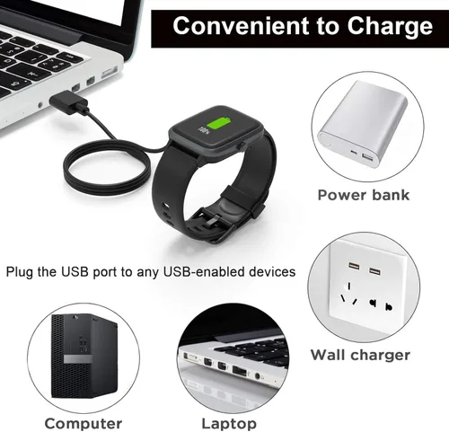 Vista 7 de Gloryfit - Cargador de reloj inteligente, cable de carga USB magnético de 0.157 pulgadas para relojes inteligentes Gloryfit con certificación