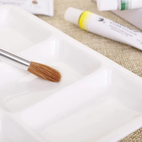 Vista 3 de VanEnjoy Paleta de pintura de artista de cerámica cuadrada blanca,Paleta de acuarela de porcelana,Bandeja de mezcla de cerámica para pintura