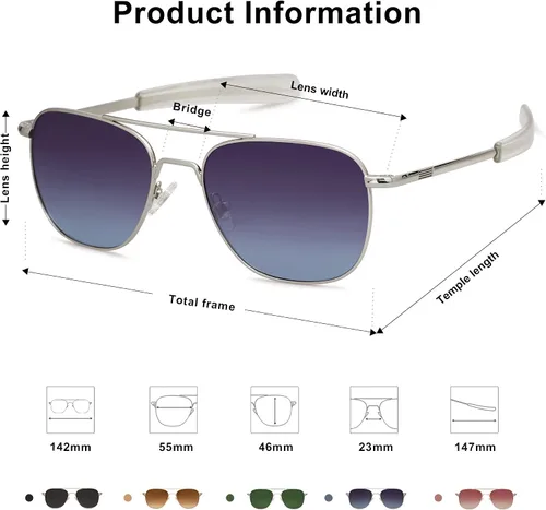 Vista 3 de SOJOS Gafas de sol polarizadas cuadradas pequeñas de aviador para mujeres y hombres clásicas de doble puente aviadores SJ1179
