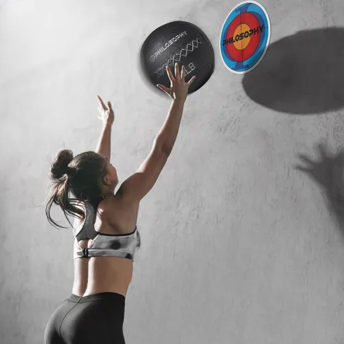 Vista 7 de Philosophy Gym Bola medicinal con peso de carcasa suave con agarre antideslizante