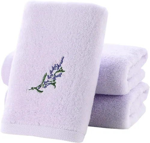 Vista 7 de Pidada - Juego de 3 toallas de mano bordadas, diseño floral, color rosa Flor Rosa