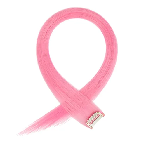 Vista 2 de Extensiones de cabello sintético con clip de 24 pulgadas, extensiones de cabello sintético lacio con reflejos arcoíris para mujeres y niñas, regalo