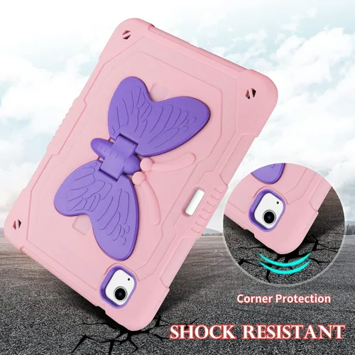 Vista 7 de WESADN Funda para iPad Air de 5ª generación para iPad Pro de 11 pulgadas, 4ª/3ª/2ª/1ª con protector de pantalla/atril de mariposa
