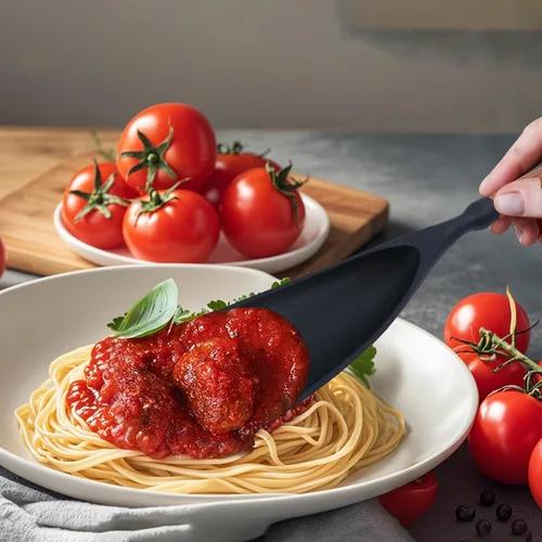 Vista 3 de Cuchara de cocina para utensilios de cocina antiadherentes, cuchara de espátula multifunción, ideal tanto para cocinar como para servir, cuchara