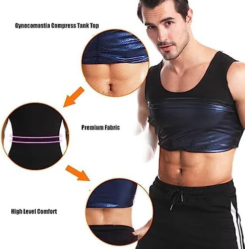 Vista 6 de Chaleco Termico Reductor para Hombre, Chaleco Termico Compression Tank Top Hombres, Chaleco de compresión para hombre