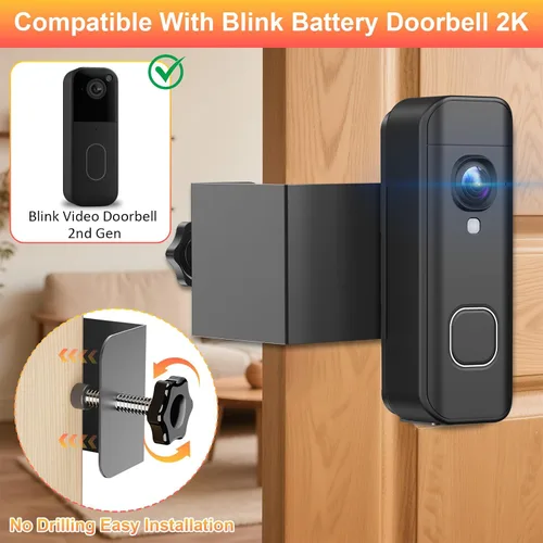 Vista 2 de Soporte antirrobo para timbre compatible con el timbre de batería Blink 2026 2K+, soporte de cámara para timbre de puerta sin taladro, soporte