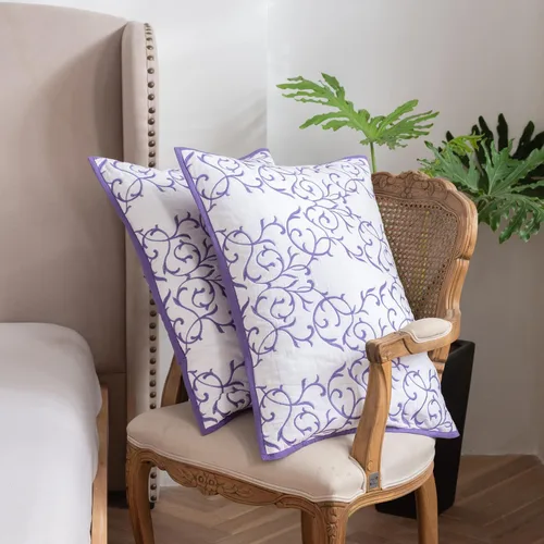 Vista 11 de mixinni Juego de 2 fundas de almohada de microfibra suave de tamaño estándar con bordado floral de color beige, 20 x 26 pulgadas
