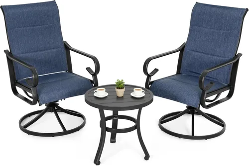 Vista 15 de NUU GARDEN 3 Pieces Outdoor Patio Bistro Set with Coffee Table,Beige