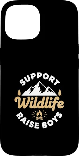 Vista 6 de Parent Support Wildlife Raise Boys - Mom Dad Outdoors Case for iPhone 16