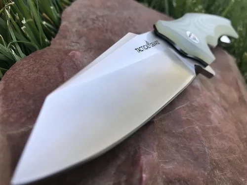 Vista 2 de TACTICAL GEARZ Cuchillo plegable de bolsillo, mango G10, hoja de acero inoxidable 9Cr18MoV, incluye funda (Vex Ice)