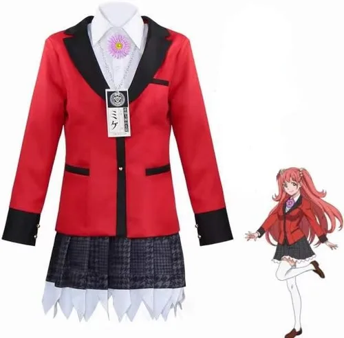 Vista 4 de Kakegurui - Disfraz de Yumemite Yumemi, uniforme escolar compulsivo, disfraz de Halloween