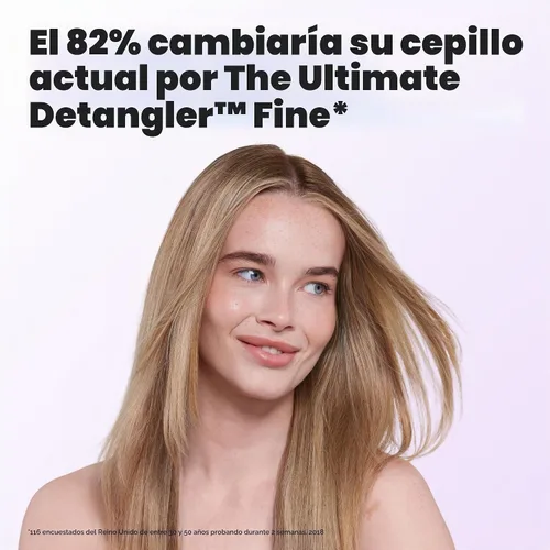 Vista 8 de Tangle Teezer, The Ultimate Detangler Fine & Fragile, Hipnótico Heather Patented two-tier, soft-flex teeth detangles & reduces breakage on wet or