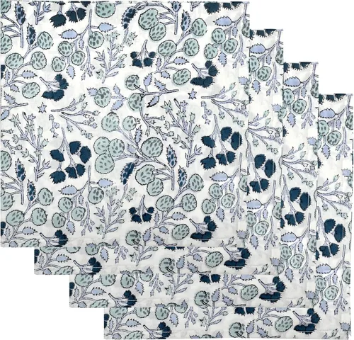 Vista 23 de Ridhi - Servilletas de 100 % algodón con estampado de espárragos verdes de 18 x 18 pulgadas (juego de 4) servilletas de cocina reutilizables