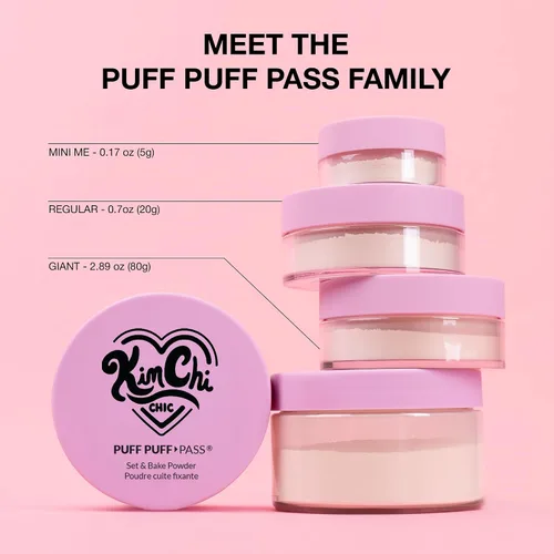 Vista 9 de KimChi Chic Beauty Puff Pass - Polvo fijador y sellador con la técnica baking, polvo suelto con borla extraesponjosa, maquillaje facial marrón suave