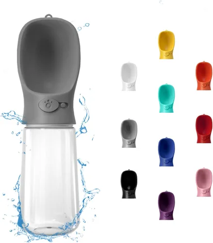 Vista 34 de WePet Botella de agua portátil para perros, 12 onzas, dispensador de agua para cachorros a prueba de fugas con alimentador de bebida para mascotas