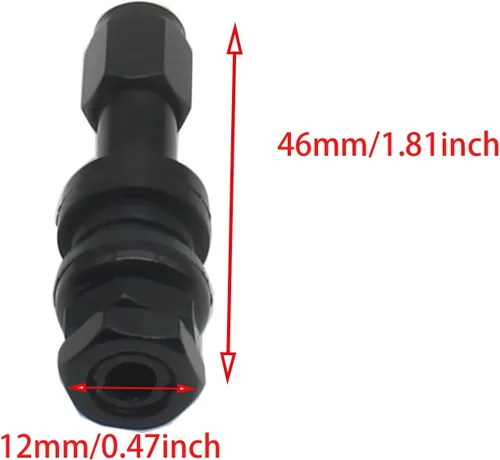 Vista 2 de VS43 TR43E - Vástagos de válvula de sujeción sin cámara de aluminio negro para neumáticos (4 piezas)