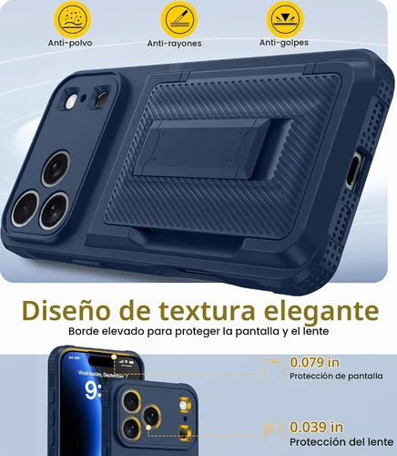 Vista 7 de Oneagle Funda tipo cartera para iPhone 17 Pro Max con tarjetero