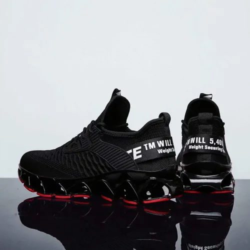 Vista 7 de Vooncosir - Zapatillas de moda para hombre, transpirables, de malla, antideslizantes, para correr, con suela suave, zapatos deportivos casuales