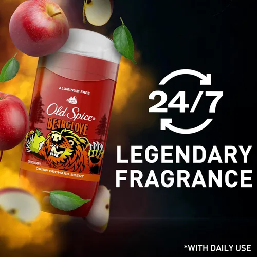 Vista 6 de Old Spice Desodorante sin aluminio para hombres, protección contra olores 24/7, frescura 24/7 y aroma duradero, aroma Bearglove, 3.0 onzas con gel