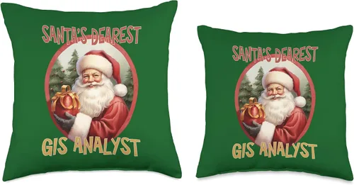 Vista 3 de GIS ANALYST Gifts GIS Analyst Christmas Holiday Love Xmas - Almohada de 16 x 16 pulgadas, multicolor