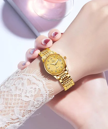 Vista 4 de OLEVS Reloj automático para mujer, con diamantes de moda, de lujo, mecánico, de acero inoxidable, para mujer, luminoso, resistente al agua