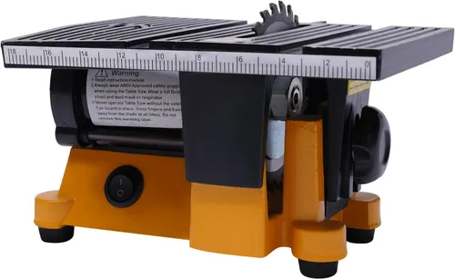 Vista 5 de Mini banco de sierra de mesa de 90 W 1/8 HP de 4 pulgadas, máquina de corte de piedra de vidrio y madera, mini herramienta de corte de sierra