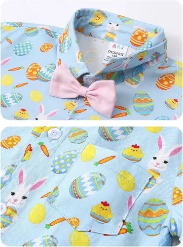 Vista 43 de A&J DESIGN Conjunto de ropa formal para niños pequeños con tirantes y tirantes