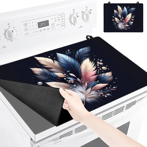 Vista 9 de Cubierta para estufa eléctrica de 28 x 20 pulgadas, protector superior de estufa de goma suave y duradero, protector superior de estufa fácil