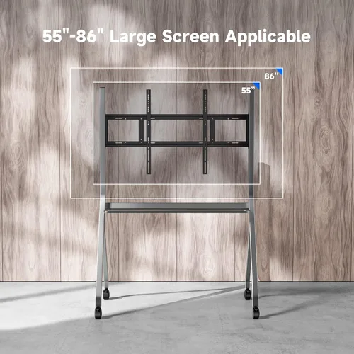 Vista 3 de Smart Board Stand for 55"- 86'' Smart Whiteboard, Electronic Whiteboard, Four Lockable Wheels for Smart Board for Classroom