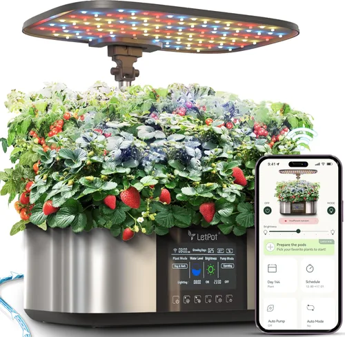 Vista 10 de Sistema de cultivo hidropónico LetPot LPH-SE, kit de jardín de hierbas inteligente de 12 cápsulas para interior, jardín interior, controlado por APP
