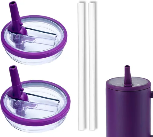 Vista 11 de Paquete de 2 tapas abatibles para vasos de 40 onzas, de repuesto, compatibles con Stanley Quencher, a prueba de fugas, resistentes a salpicaduras