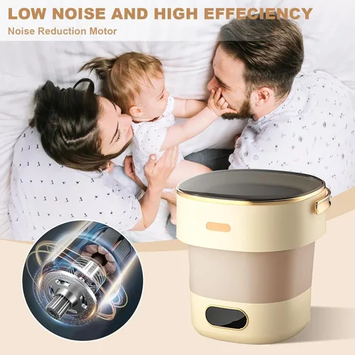 Vista 6 de Mini lavadora y secadora portátil, mini lavadora de 13 litros, lavadora portátil, 3 modos de limpieza totalmente automática, lavadora plegable