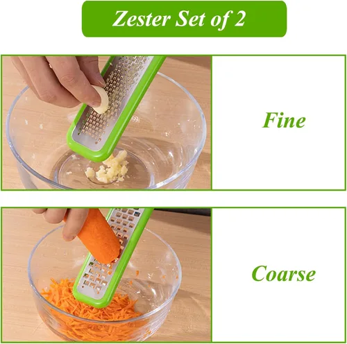 Vista 7 de Zester - Juego de 2 ralladores de queso para cocina, herramienta de limón Zester, rallador de ajo, rallador de jengibre, rallador de alimentos