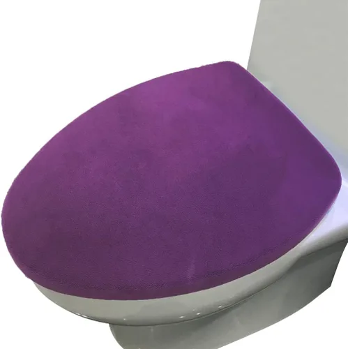 Vista 3 de Madeals Cubierta de microfibra para tapa de inodoro, suave y absorbente, cómoda cubierta de tapa de inodoro de baño, se adapta a la mayoría