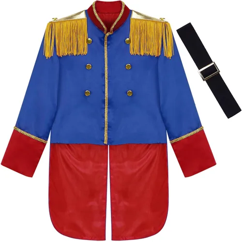 Vista 3 de Runhomal Chaqueta de guardia real para niños y niñas, uniforme de Halloween, disfraz de espectáculo de circo