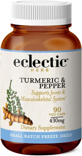 Vista 2 de Eclectic Verduras liofilizadas de cúrcuma y pimienta con vidrio, azul, menta, 50
