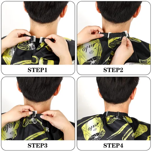 Vista 4 de FEBSNOW 3 piezas de capa profesional para barberos para adultos, capa de salón de peluquería para peinado y coloración del cabello, Varios