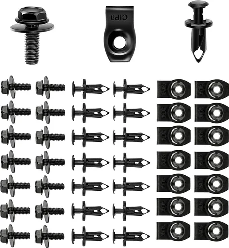 Vista 8 de OTUAYAUTO 100 clips de retención para parachoques delantero y radiador, clip de plástico para guardabarros de empuje 11296-AG000-0.000-0.315 in