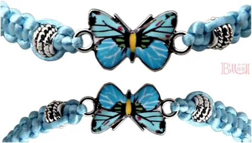 Vista 2 de Pulsera de mariposa para mujeres, adolescentes y niñas, delicada y bonita, pulsera trenzada de mariposa, ajustable, regalo para mejores amigas