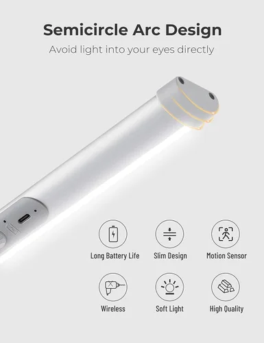 Vista 8 de Joyzy Iluminación automática con sensor de movimiento con diseño de protección ocular, luz LED para iluminación inalámbrica, iluminación nocturna