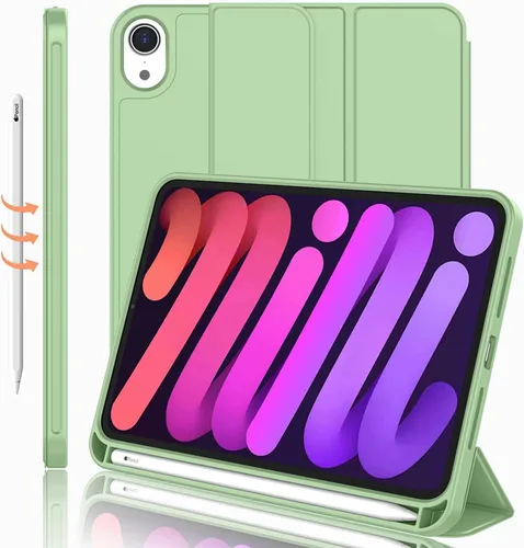 Vista 21 de iMieet Funda para iPad mini 7 2024 (A17 Pro), Funda para iPad mini 6 (8.3 pulgadas, modelo 2021), Funda para iPad mini 7ª/6ª generación con soporte