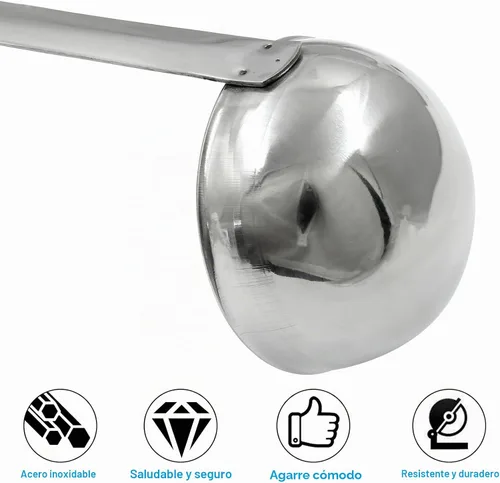 Vista 3 de Piutouyar Juego de cucharones de sopa de 3 onzas con mango largo con gancho