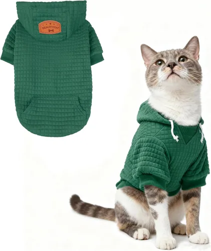 Vista 33 de BEAUTYZOO - Sudadera con capucha para perros con agujero para correa y bolsillo, suéteres para perros pequeños, medianos y grandes, niños y niñas
