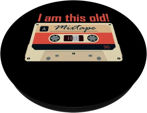 Vista 2 de I am this old Vintage Tech Nostalgia Cassette Mixtape PopSockets Standard PopGrip