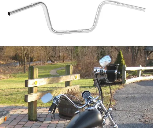 Vista 7 de TCT-MT - Manillar de 12 pulgadas de altura y 1 1/4 pulgadas para Harley FLST, FXST, Sportster XL, incluyendo modelos de acelerador por cable