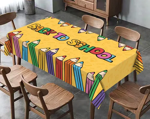 Vista 4 de Hafangry Mantel de regreso a clases, para niños, estudiantes, primer día de escuela, decoración de fiesta de bienvenida, rectangular, cocina