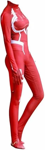 Vista 4 de Zero Two Ichigo Darling en el traje de cosplay Franxx Traje de traje de anime Zentai